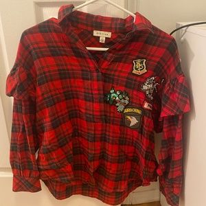 Stellah Plaid Blouse